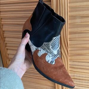 Nine West Ankle Boots with Snakeskin Accent